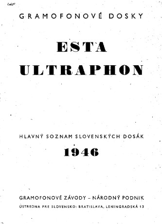 Hlavný soznam slovenských dosák 1946 - titul